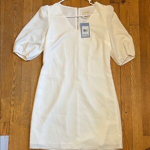 Sail to Sable Ivory V-Neck Dress